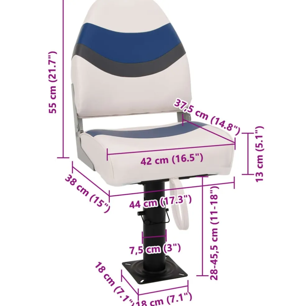 vidaXL 2-delige Bootstoelenset met hoge rugleuning inklapbaar