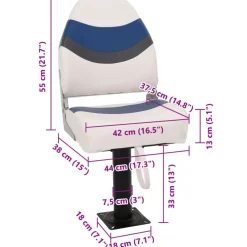 vidaXL 2-delige Bootstoelenset met hoge rugleuning inklapbaar