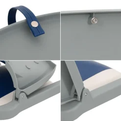 vidaXL 2-delige Bootstoelenset inklapbaar 48x51x41 cm blauw en wit