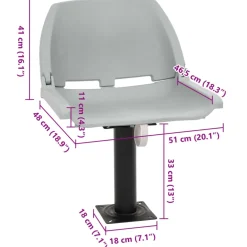 vidaXL 2-delige Bootstoelenset inklapbaar 48x51x41 cm grijs