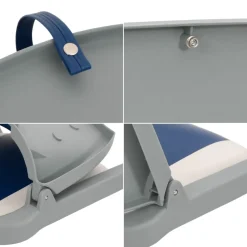 vidaXL 2-delige Bootstoelenset inklapbaar 48x51x41 cm blauw en wit