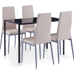 vidaXL 5-delige Eethoek cappuccino