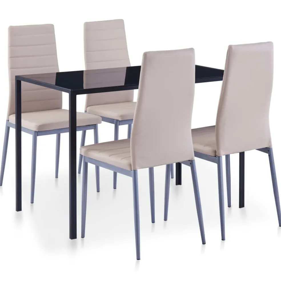vidaXL 5-delige Eethoek cappuccino