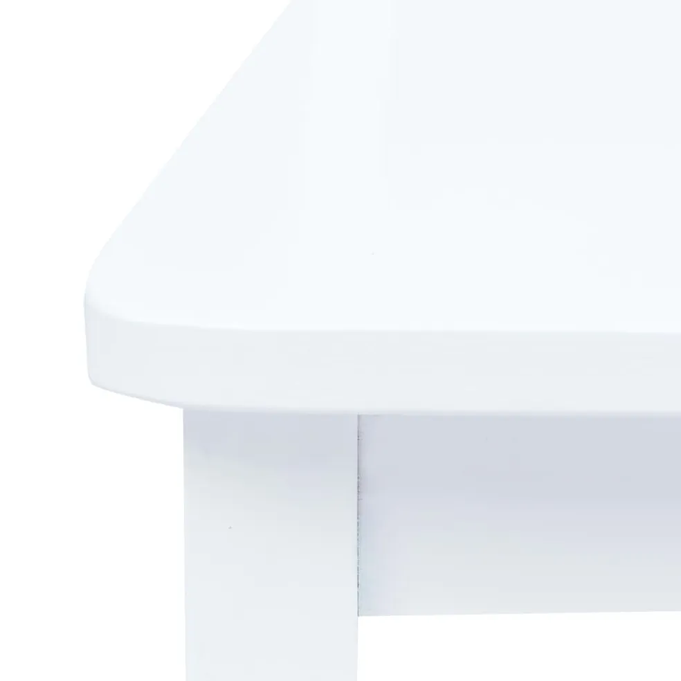 vidaXL 5-delige Eethoek massief rubberwood wit