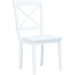 vidaXL 5-delige Eethoek massief rubberwood wit