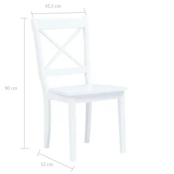 vidaXL 5-delige Eethoek massief rubberwood wit