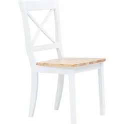 vidaXL 5-delige Eethoek massief rubberwood wit en bruin