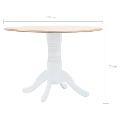vidaXL 5-delige Eethoek massief rubberwood wit en bruin