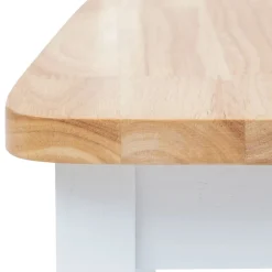vidaXL 5-delige Eethoek massief rubberwood wit en bruin