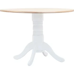 vidaXL 5-delige Eethoek massief rubberwood wit en bruin