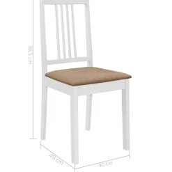 vidaXL 5-delige Eethoek MDF wit