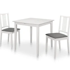 vidaXL 3-delige Eethoek MDF wit