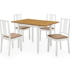 vidaXL 5-delige Eethoek MDF wit