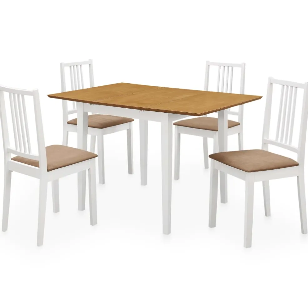 vidaXL 5-delige Eethoek MDF wit