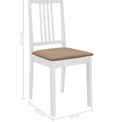 vidaXL 5-delige Eethoek MDF wit