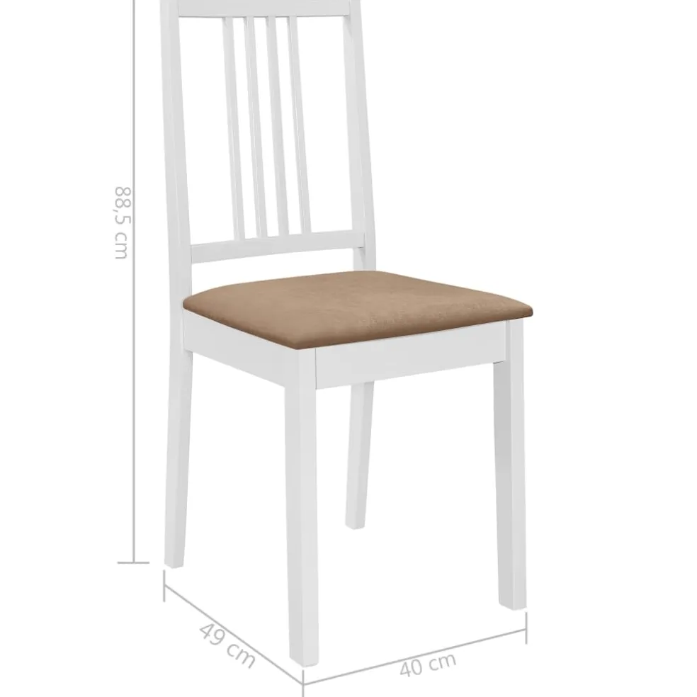 vidaXL 5-delige Eethoek MDF wit