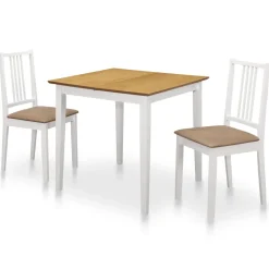 vidaXL 3-delige Eethoek MDF wit