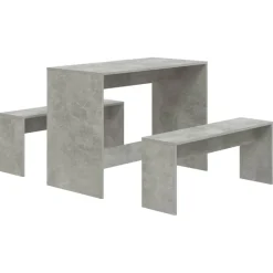 vidaXL 3-delige Eethoekset bewerkt hout betongrijs