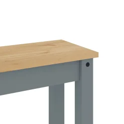 vidaXL 3-delige Eetset Panama massief grenenhout grijs