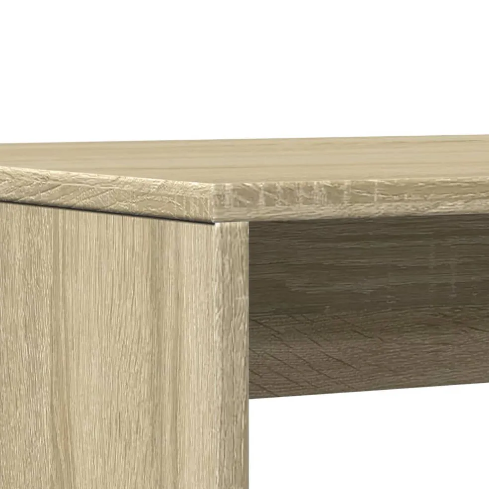 vidaXL 3-delige Eettafel en bankenset bewerkt hout sonoma eikenkleurig