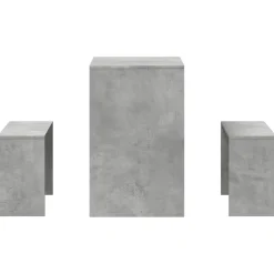 vidaXL 3-delige Eettafel en bankenset bewerkt hout betongrijs