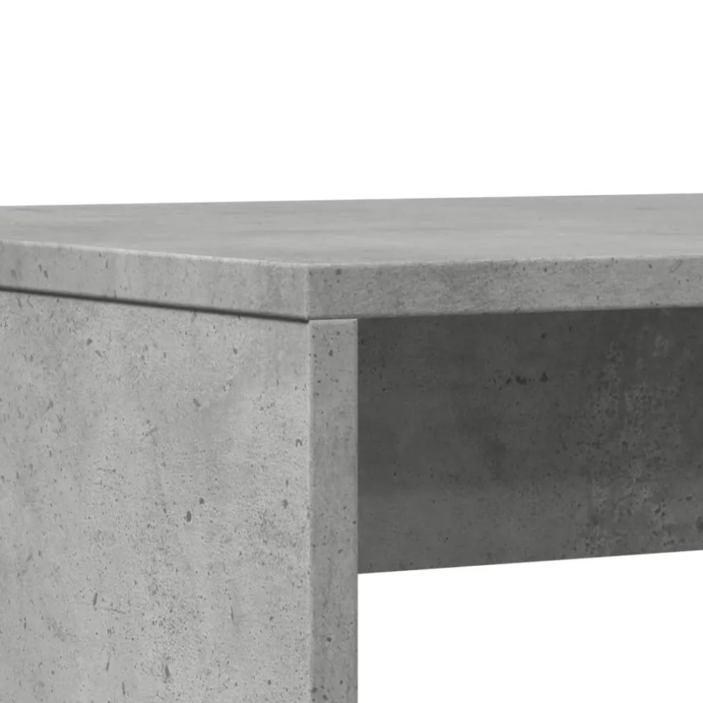 vidaXL 3-delige Eettafel en bankenset bewerkt hout betongrijs