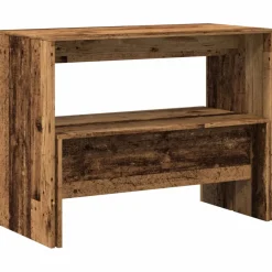 vidaXL 3-delige Eettafel en bankenset bewerkt hout oud houtkleurig