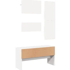 vidaXL 4-delige Garderobe set bewerkt hout wit