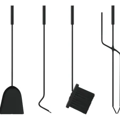vidaXL 5-delige Haardset 23x15x66 cm staal