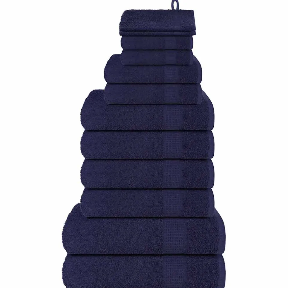 vidaXL 12-delige Handdoekenset FROGN 360 g/m² marineblauw