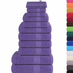 vidaXL 12-delige Handdoekenset FROGN 360 g/m² paars