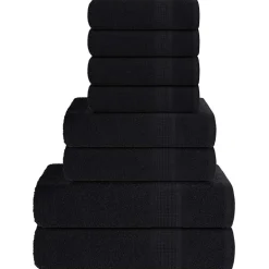 vidaXL 8-delige Handdoekenset FROGN 360 g/m² zwart