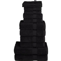 vidaXL 12-delige Handdoekenset SOLUND 600 g/m² zwart