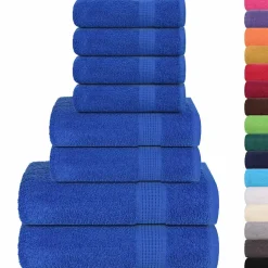 vidaXL 8-delige Handdoekenset FROGN 360 g/m² blauw