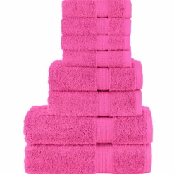 vidaXL 8-delige Handdoekenset SOLUND 600 g/m² roze