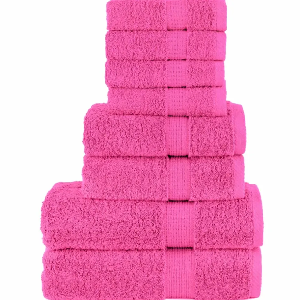 vidaXL 8-delige Handdoekenset SOLUND 600 g/m² roze