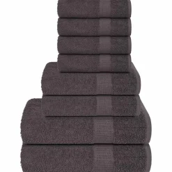 vidaXL 8-delige Handdoekenset FROGN 360 g/m² antraciet