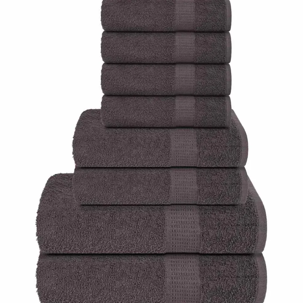 vidaXL 8-delige Handdoekenset FROGN 360 g/m² antraciet