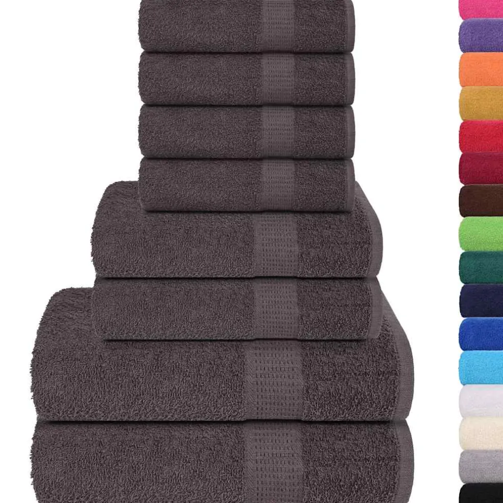 vidaXL 8-delige Handdoekenset FROGN 360 g/m² antraciet