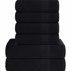 vidaXL 6-delige Handdoekenset FROGN 360 g/m² zwart