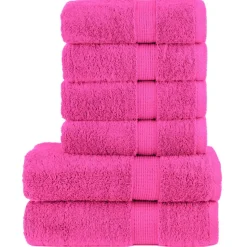 vidaXL 6-delige Handdoekenset SOLUND 600 g/m² roze