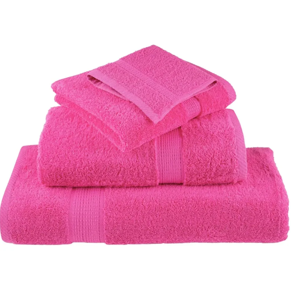 vidaXL 6-delige Handdoekenset SOLUND 600 g/m² roze