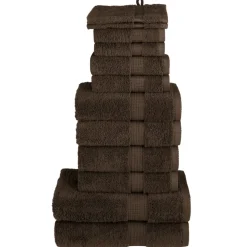 vidaXL 12-delige Handdoekenset SOLUND 600 g/m² bruin