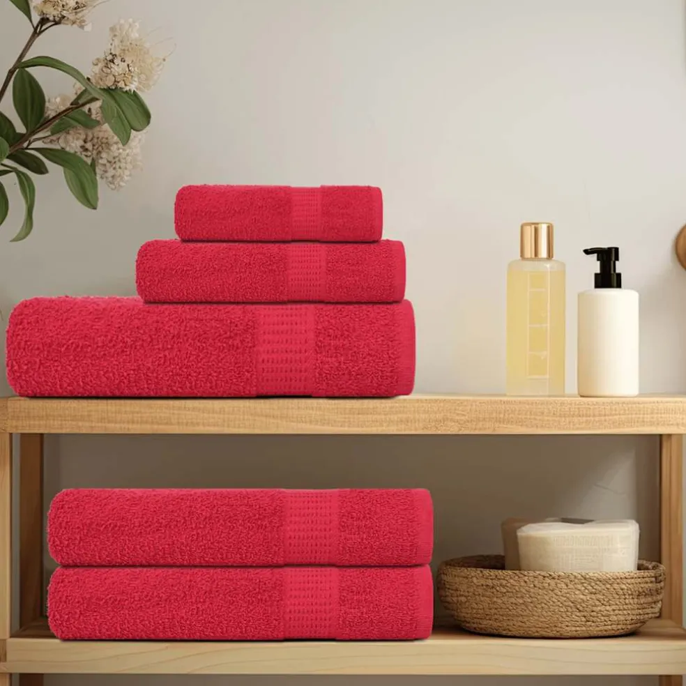 vidaXL 12-delige Handdoekenset FROGN 360 g/m² rood
