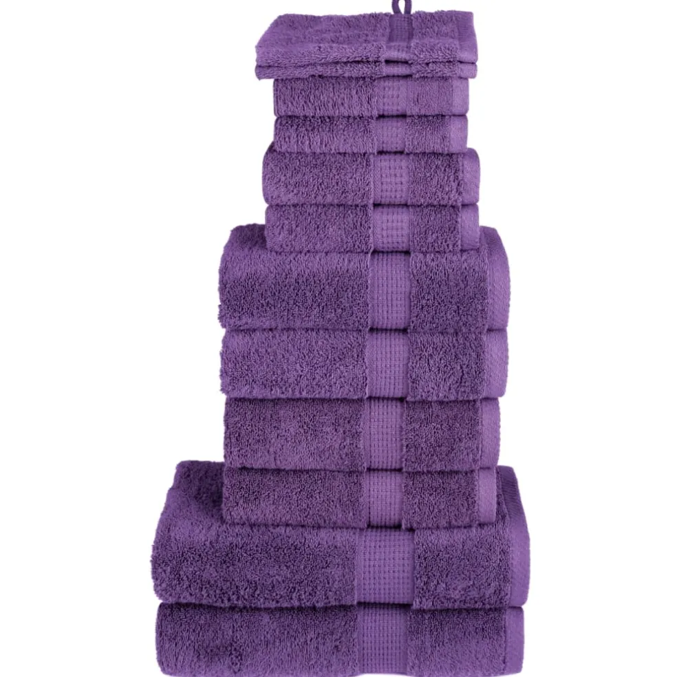 vidaXL 12-delige Handdoekenset SOLUND 600 g/m² paars