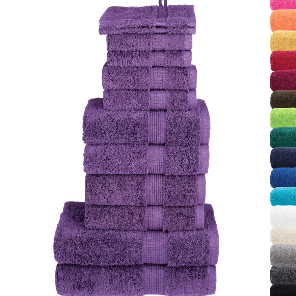 vidaXL 12-delige Handdoekenset SOLUND 600 g/m² paars