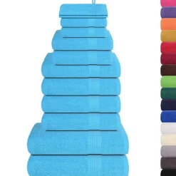 vidaXL 12-delige Handdoekenset FROGN 360 g/m² turquoise