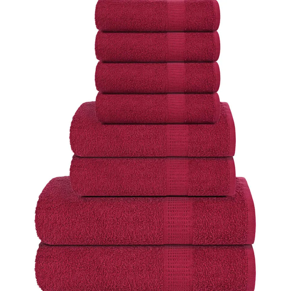 vidaXL 8-delige Handdoekenset FROGN 360 g/m² bordeaux