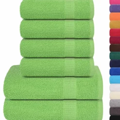 vidaXL 6-delige Handdoekenset FROGN 360 g/m² appelgroen