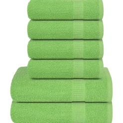 vidaXL 6-delige Handdoekenset FROGN 360 g/m² appelgroen